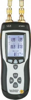 DT-8921 Манометр дифференциальный двухканальный - термометр